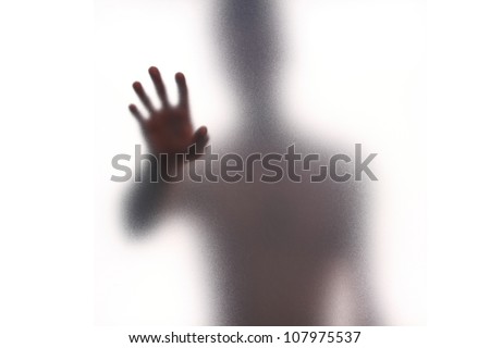 Mystic silhouette of man asking for help