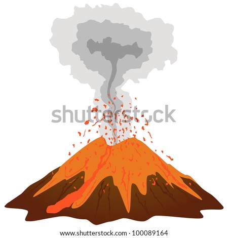 volcanic mountains erupting