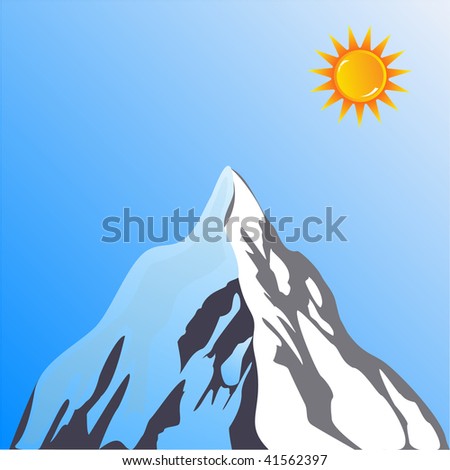 Mountain Peak with sun