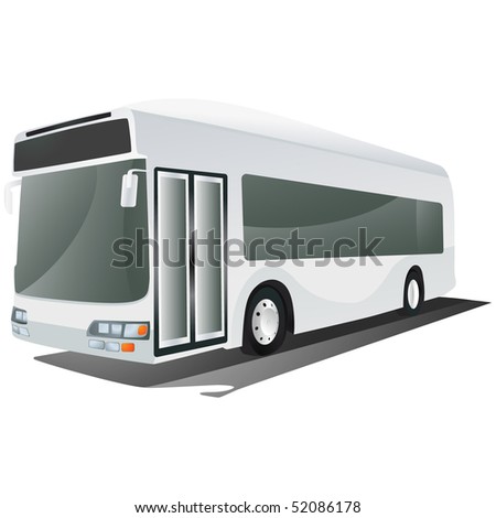 White Bus Vector Isolated On White - 52086178 : Shutterstock