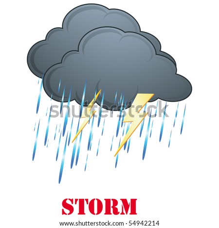 weather symbols rain. stock photo : Rain, Storm