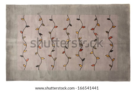 The Chinese woolen carpet of handwork on a white background