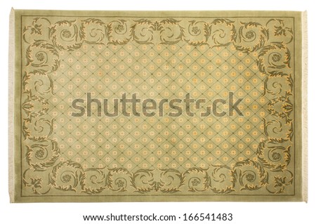 Classical woolen carpet of handwork on a white background