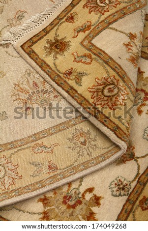 Woolen and silk carpet of handwork