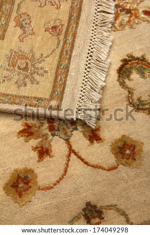 Woolen and silk carpet of handwork