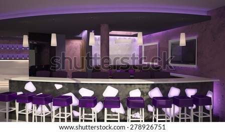 3d rendering of a bar interior design
