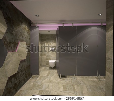 3d rendering of a night club wc interior design