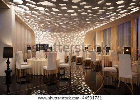 3d Rendering Of A Restaurant Interior Design Stock Phot