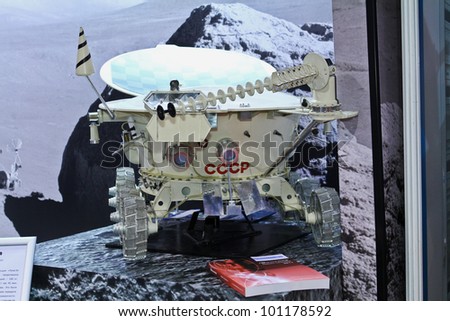 MOSCOW-OCT 5: Lunokhod 1 moon vehicle at the international exhibition of testing equipment, systems & technologies for aerospace industry on October 5, 2011 in Moscow
