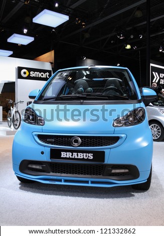 MOSCOW-SEPTEMBER 1: Smart fortwo brabus cabrio at the international exhibition of  the automobile industry Moscow international automobile salon MIAS on September 1, 2012 in Moscow