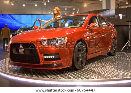MOSCOW, RUSSIA - SEPTEMBER 2: Mitsubishi Lancer Evolution RPM presented at the Moscow International Autosalon on September 2, 2008 in Moscow.