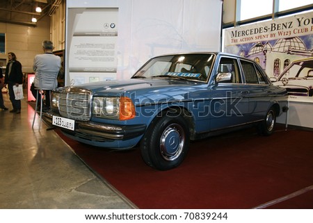 stock photo MOSCOW OCTOBER 08 MercedesBenz EClass W123 at