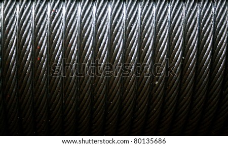 MOSCOW - APRIL 13: Metal wire in the coil at the international exhibition of  the Mining and Processing of Metals and Minerals, MiningWorld on April 13, 2011 in Moscow