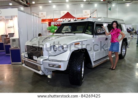 MOSCOW - AUGUST 25: Armored car Kombat T98 at the international exhibition of  the auto and components industry, Interauto on August 25, 2011 in Moscow
