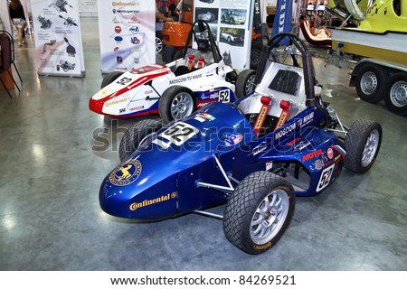 MOSCOW - AUGUST 25: Formula Hybrid engineered by students auto at the international exhibition of  the auto and components industry, Interauto on August 25, 2011 in Moscow