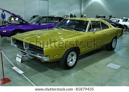 stock photo MOSCOW SEPTEMBER 16 Dodge Charger 1969 at the international