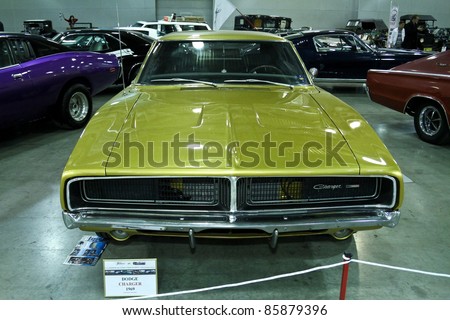 stock photo MOSCOW SEPTEMBER 16 Dodge Charger 1969 at the international