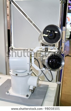 MOSCOW-MAY 11: Explosion-proof surveillance system at the international exhibition of the telecommunications industry Sviaz-Expocomm on May 11, 2011 in Moscow
