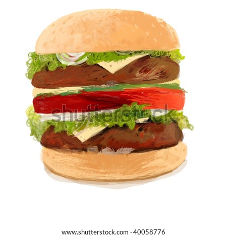 Drawing Of Hamburger