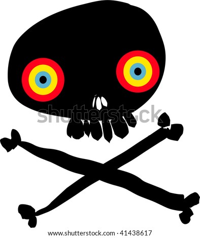 skull with psychedelic eyes