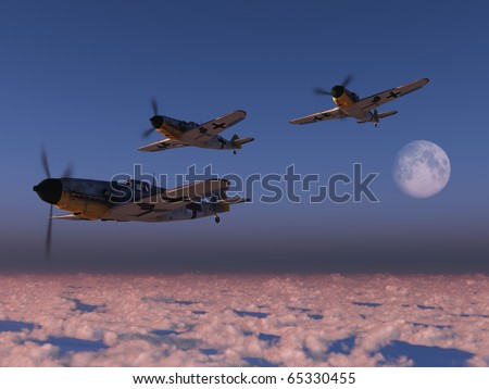 High altitude WWII fighter planes