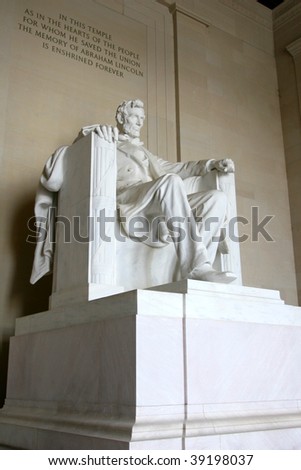 Lincoln statue at Lincoln Memorial, Washington, D.C.