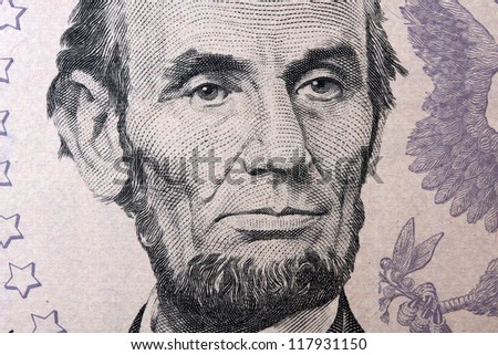 president lincoln on the five dollar bill