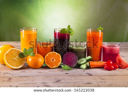 Fresh Juice, Mix Fruits And Vegetable