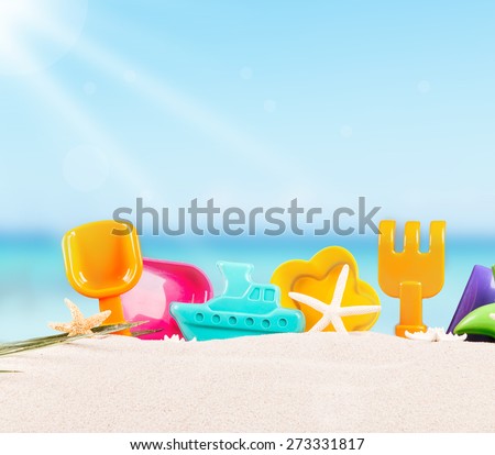 Summer children\'s sand cake, Summer concept
