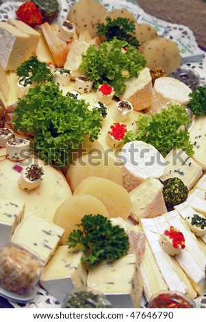 cheese platter on a cold buffet