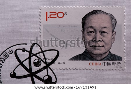 CHINA - CIRCA 2011:A stamp printed in China shows image of Scientist of Modern China,circa 2011