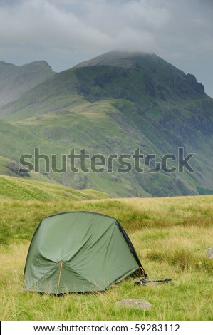 Wild camping in the English Lake District. Pillar and Ennerdale in the background