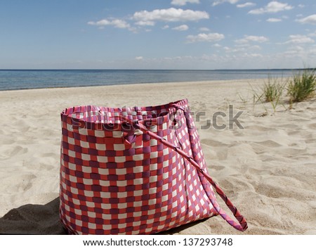 Big bag at the sea.