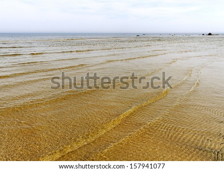 Warm water of Baltic sea.
