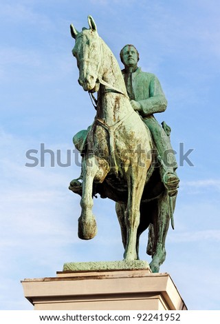 Monument of king Albert on the horse in Brussels.