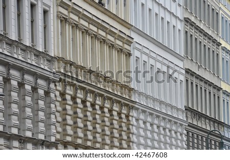 Stucco facades street