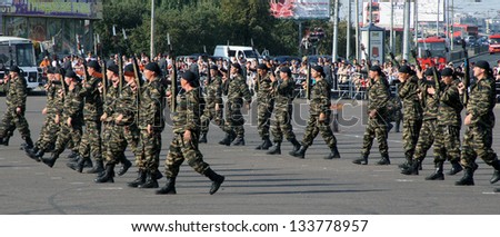 KAZAN, RUSSIA, AUGUST 21 - The special police forces formation on the Tatar Police Days festival on August 21, 2009 in Kazan