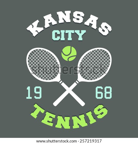 Kansas City tennis championship, t-shirt sport typography label
