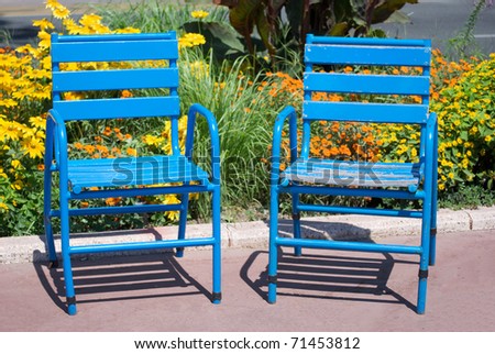 Blue chairs of France