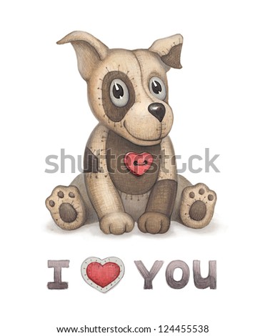 Cute dog toy illustration Perfect for greeting card Cute dog toy illustration Perfect for greeting card