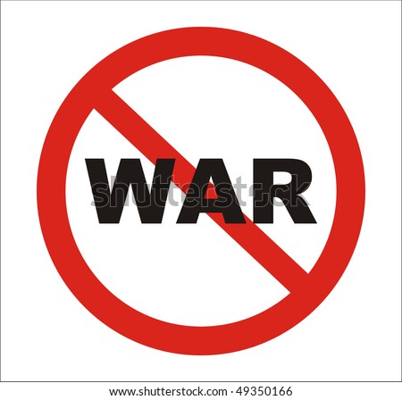 anti war pictures. Red round anti war Sign