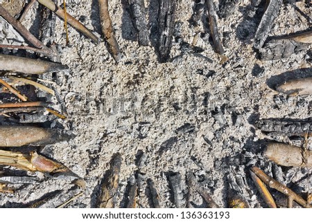 Our life is ashes, coals and firewood in a fire concept background