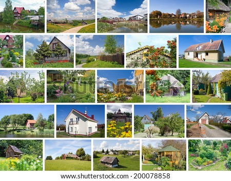 European summer simple villages landscapes collage. All full size images and releases you can find in my gallery