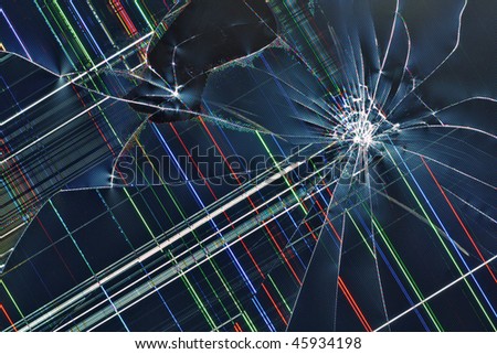 Cracked broken  large liquid crystal TFT RGB TV display