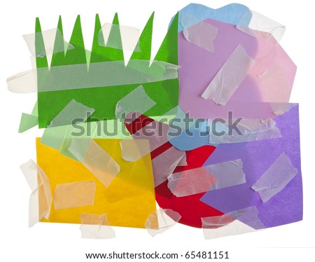 The isolated color paper mix chaos concept. Isolated on white