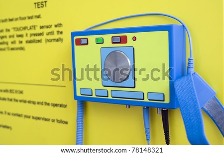 Scientific equipment for the test of an electrostatic electricity. Testing concept. Strong selective focus