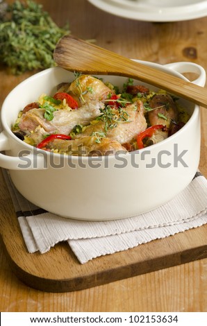 Chicken and chorizo rice pot