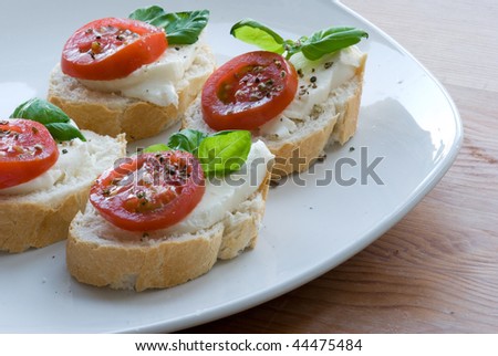 Tomato mozzarella with bread