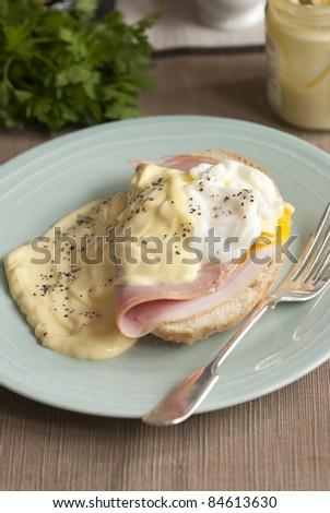 Toast with egg and Hollandaise sauce
