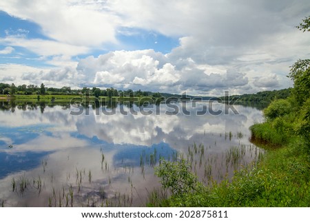 Summer afternoon at river Daugave, Latvia.
